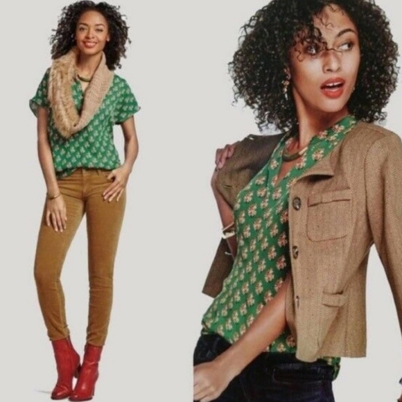 CAbi Green Style 3252 Stevie Floral Blouse XS - Picture 1 of 4